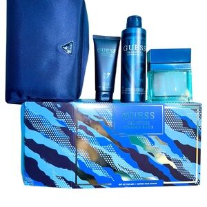 GUESS Seductive Homme Blue Gift Set Cologne Spray Body Spray Bag NEW